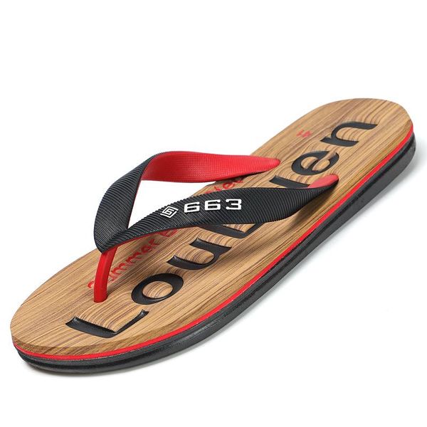 

brand non-slip flip flops men summer beach slippers fashion concise slides casual outdoor, Black