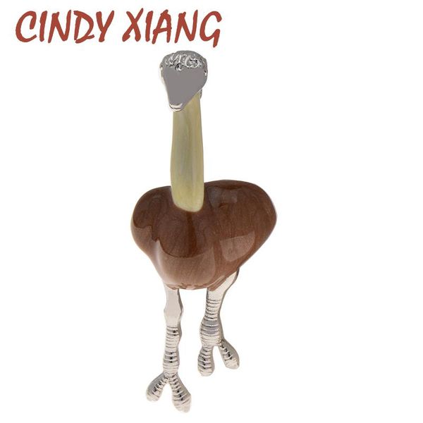 

pins, brooches cindy xiang arrival 3 colors ostrich brooch pins for women and men enamel cute animal flamingo alloy jewelry gifts, Gray