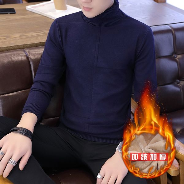 

men's sweaters long-sleeve male sweater, white beige winter sweaters, black gray red wine, high collar, solid casual sweaters wb55, White;black