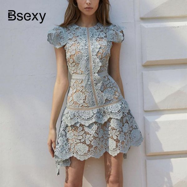 

dresses cute women lace fashion hollow out sleeve blue irregular short year christmas, Black;gray