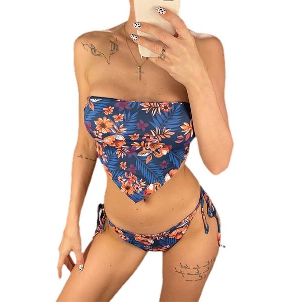 

one-piece suits bikini swimwear lingerie set swimsuit women wrapped chest push up high cut small pit strip two piece