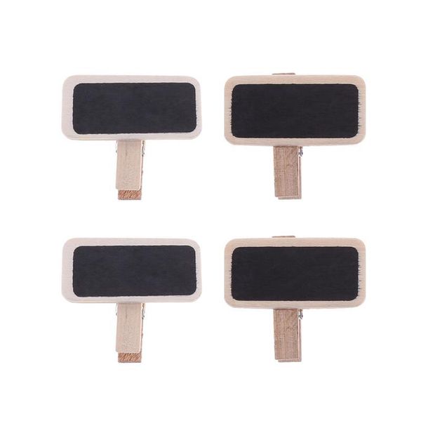 Mini Blackboard Mensagem de Madeira Slate Clipes de Retângulo Cartão Memos Rótulo Potenciômetros de Jardim Tags Memo Clip Photo Pasta Notas Decoração BH5456 TY