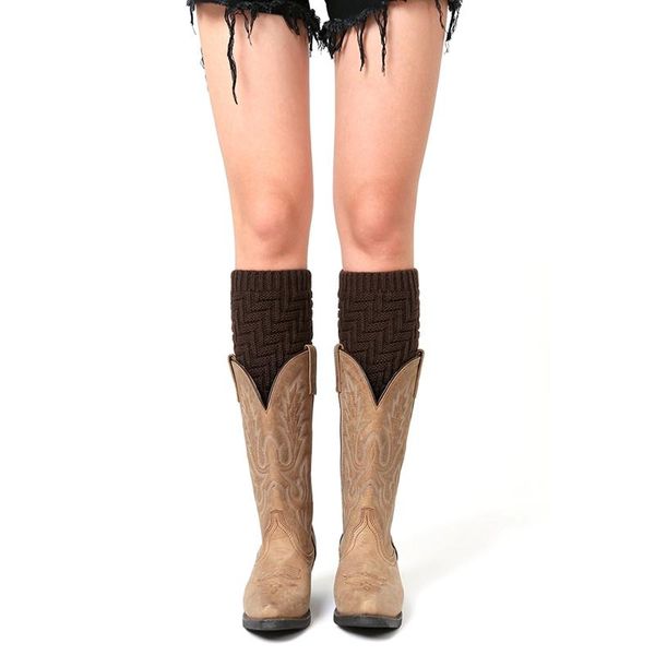 

sports socks women winter geometric thermal acrylic boot cuffs cover shoe accessories yoga sport, Black