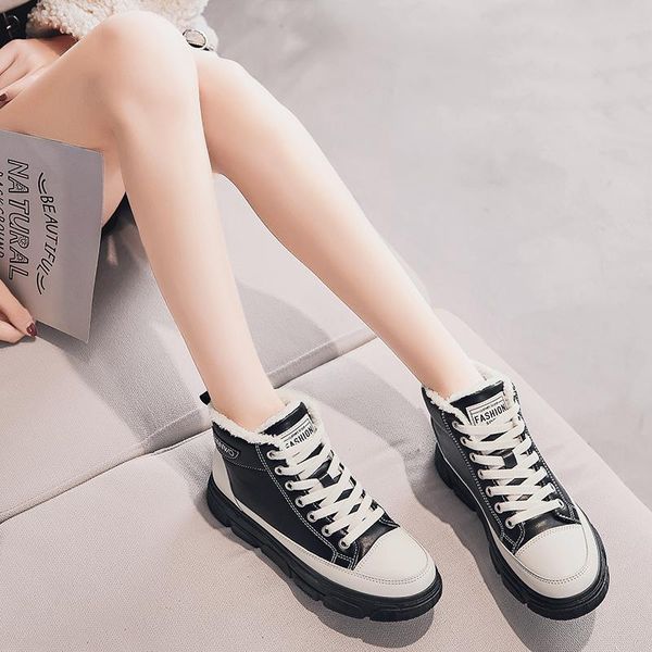 

boots women 2021 fashion waterproof snow for winter shoes casual lightweight ankle botas mujer warm, Black