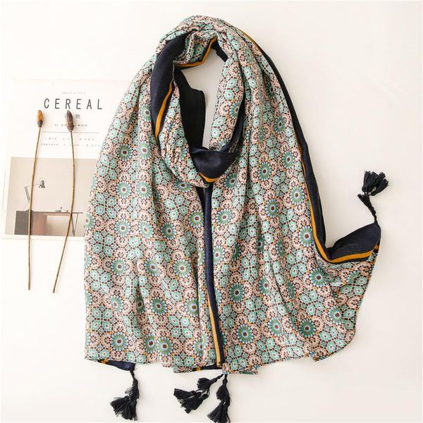 

scarves 10pcs/lot cotton scarf women print pashmina soft shawl wrap foulard hijab luxury viscose bufanda autumn winter warm echarpe, Blue;gray