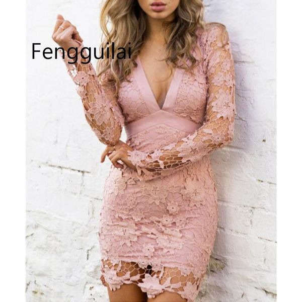 

casual dresses elegant pink hollow out women lace dress backless deep v neck bodycon short summer bow tied up mini party, Black;gray