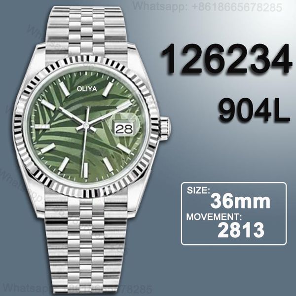 

wristwatches men's automatic mechanical watch datejust36mm 126234 reissue 904l stainless steel super clone sapphire glass, Slivery;brown