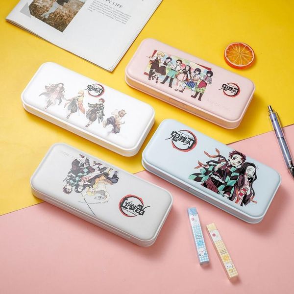 

anime demon slayer stationery box cartoon printed pencil case storage peripheral bags