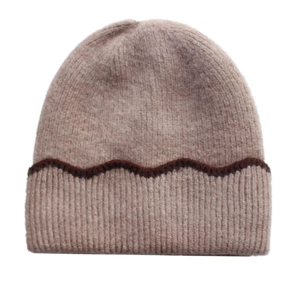 

beanie/skull caps autumn and winter flower side knitted hat female dome plus velvet woolen beanie for women, Blue;gray