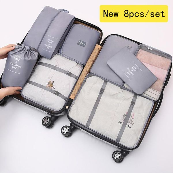 

storage bags 8pcs/set travel accessories organizer bag set for traveling kit cosmetic luggage large suitcase