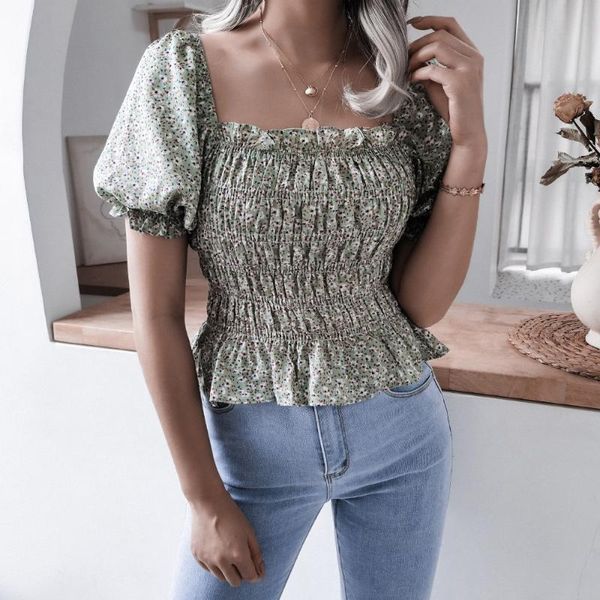 

women's t-shirt 2021 casual bodycon chiffon ruffles t-shirts women summer white tees lantern sleeve shirts woman tshirts office lady wo