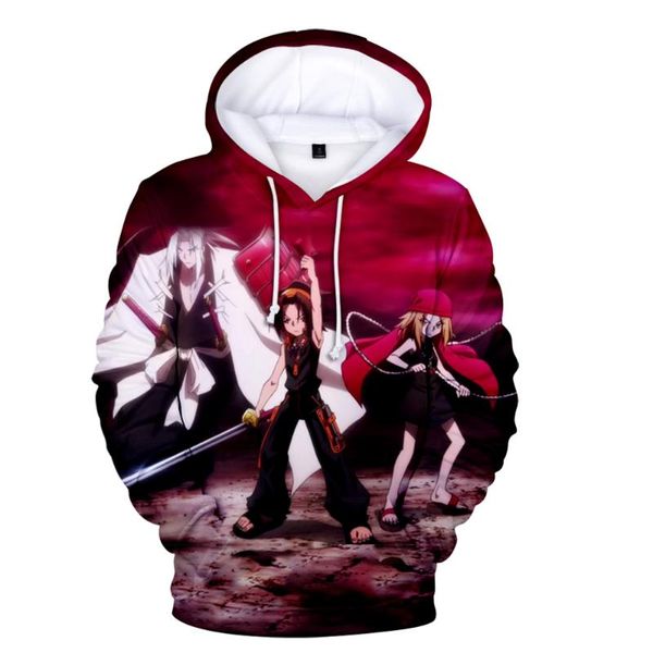 

men's hoodies & sweatshirts fashion classic creative shaman king you asakura men/women long sleeve hoodie adult/child 3d print pullover, Black