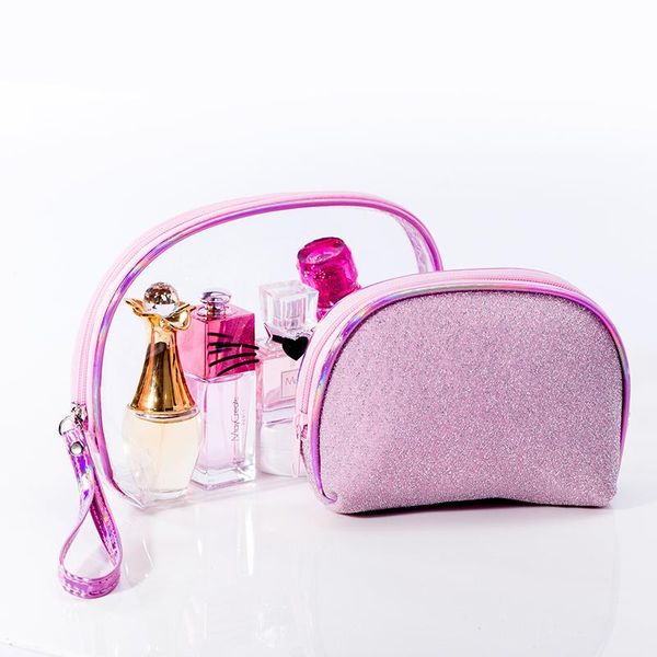 

cute waterproof transparent cosmetic bag 2pcs travel portable cartoons clear makeup case organizer wash pouch bags & cases
