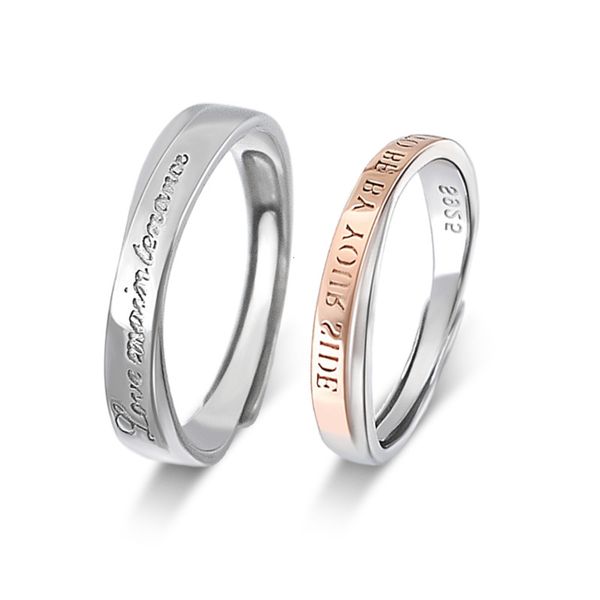 

fashion yinshengsheng jewelry letter advertisement pair ring s925 sier rose gold couple closed new, Silver