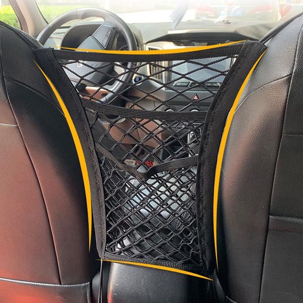 

car organizer elastic mesh net storage pocket cage grid handbag holder seat back bag barrier of backseat pet kids