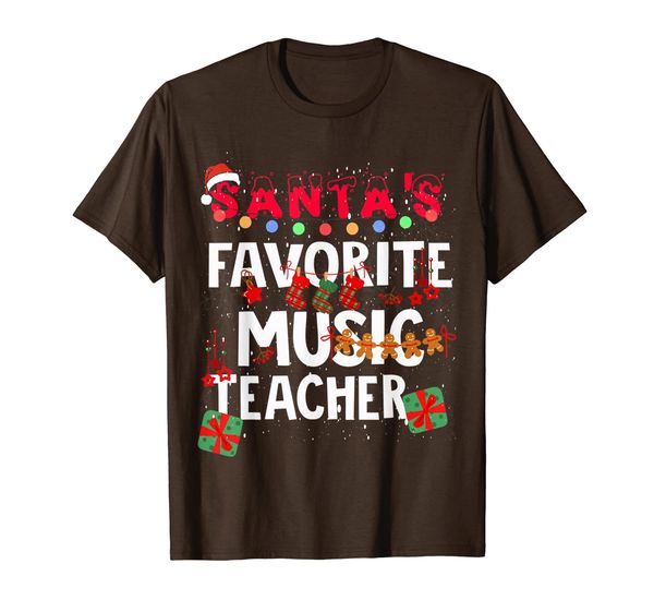 

Santa' Favorite Music Teacher gift Music Teacher xmas T-Shirt, Mainly pictures