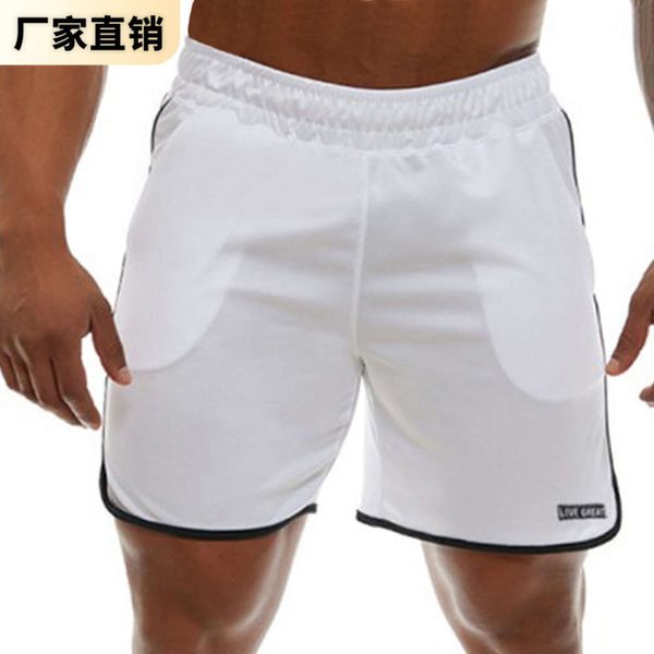 

men's shorts summer thin men's shorts loose large mesh sweat absorbing and breathable running training pants, White;black