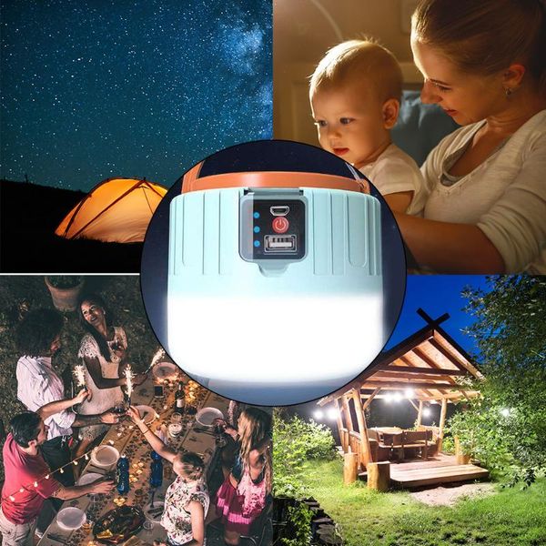 

solar lamps waterproof outdoor camping tent light led lantern lamp 3 mode rechargeable portable elements