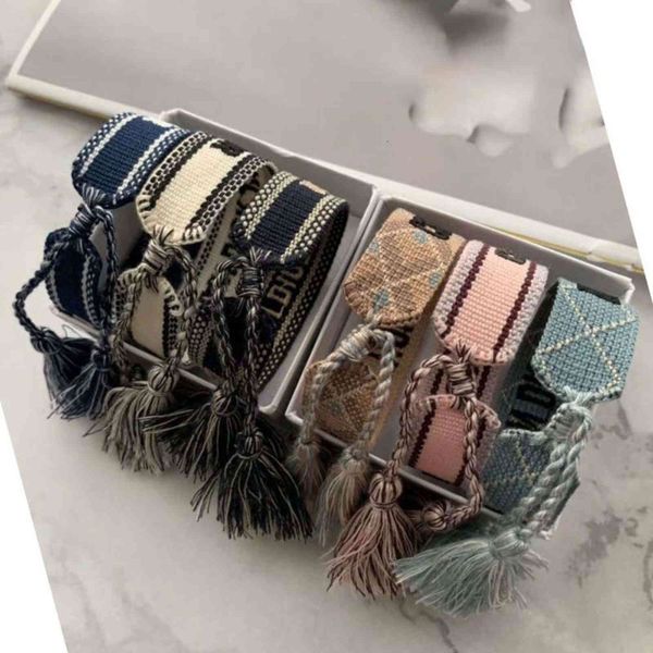 

brand bracelet luxury designer jewelry women men s fashion braided tassel style embroidered lovers s gift party, Golden;silver