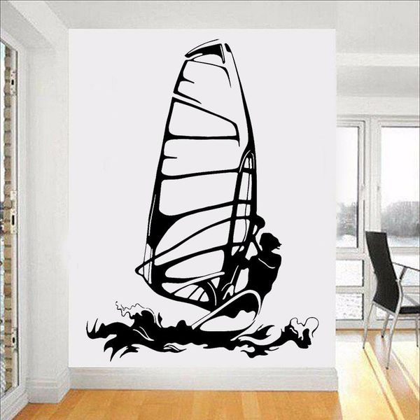 

wall stickers surfer sticker sport windsurfer kitesurfing water decal for home interior room decoration poster c120
