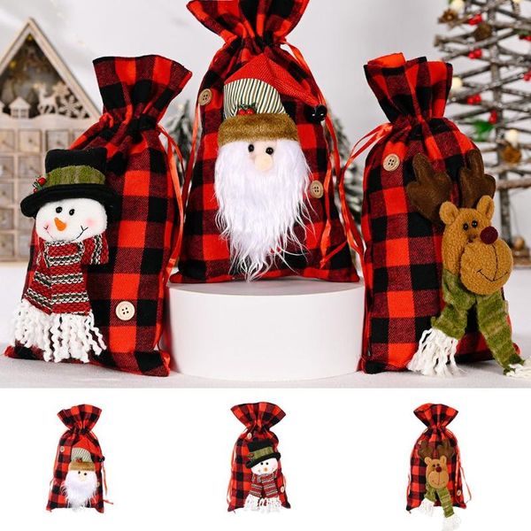 

christmas decorations party santa claus snowman gift pouch candy bag drawstring