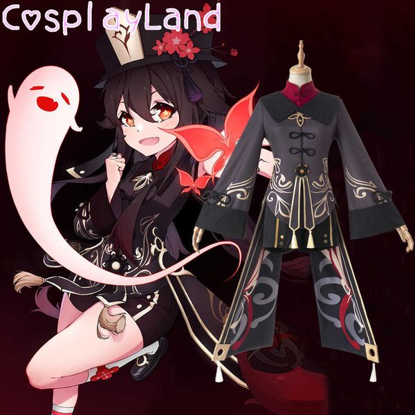 Oyun Genshin Etki Cosplay Hutao Kostüm Karnaval Cadılar Bayramı Kostümleri Kadın Parti Elbise Üniforma Karikatür Kıyafet Hu Tao Cosplay Y0903