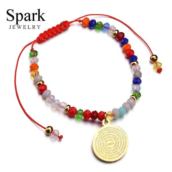 

charm bracelets adjustable religious bible beaded for women christian scripture pendant with colorful stones jewelry gift, Golden;silver
