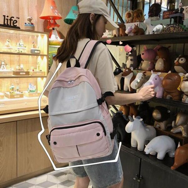 

stitching school backpack for teenager boys girls lapbag men women ladies shoulder male schoolbag mochila bags