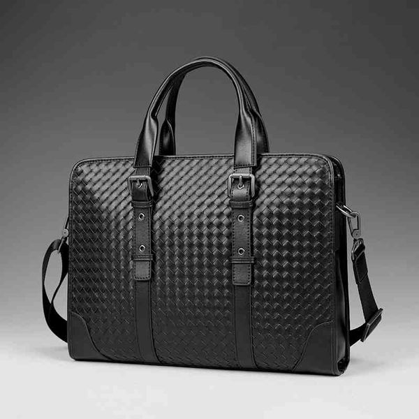

men's handbag business leisure single shoulder hand woven