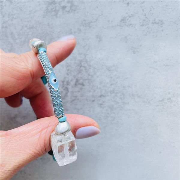 

fashion designer turquoise jewelry beaded bracelets for women natural crystal strand bracelet woman's evil eye accessories beaded, stra, Black