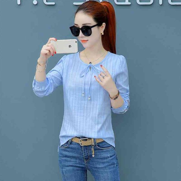 

women spring shirt embroidery women blouses ladies solid casual ol floral print blusas white blue pink tie dd2371