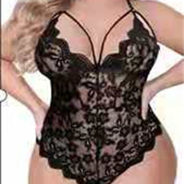 

lingerie women oversize open file lace pajamas, Black;white