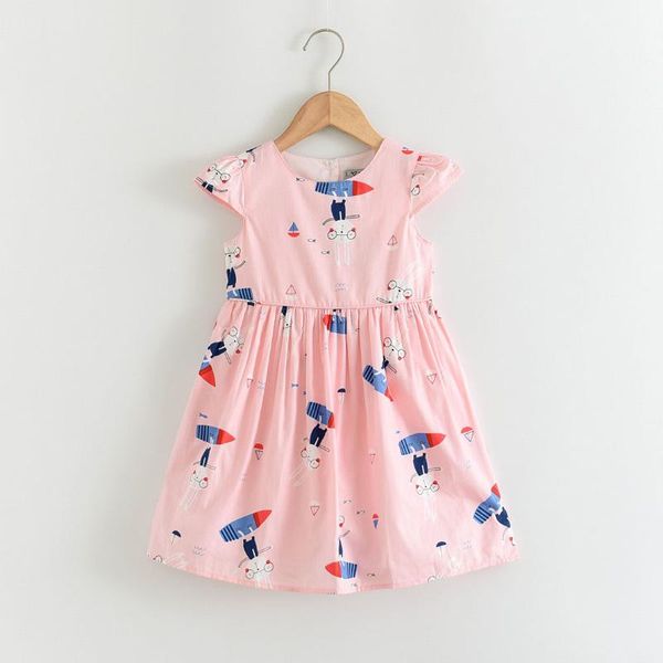 

girl's dresses girls 2021 summer sweet kids print clothing children party costumes dress for girl 3-8 years, Red;yellow