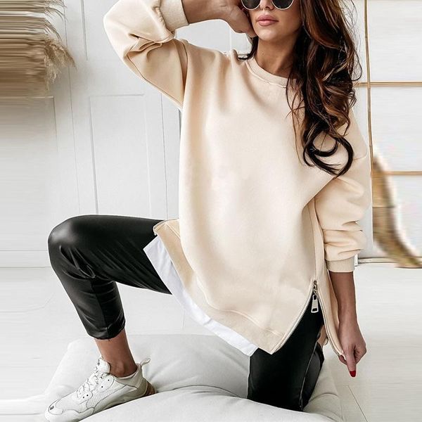

women's hoodies & sweatshirts winter sweatshirt pullovers o neck casual long sleeve solid black 2021 lady pullover streetwear