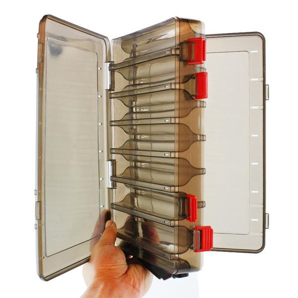 

fishing accessories 27.5 x 18.5 5cm double side 14 compartments lure tackle box minnows bait qa1128