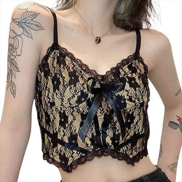 

floral lace camisole sleeveless womens tanks spaghetti strap v neck crop cami with bow, White