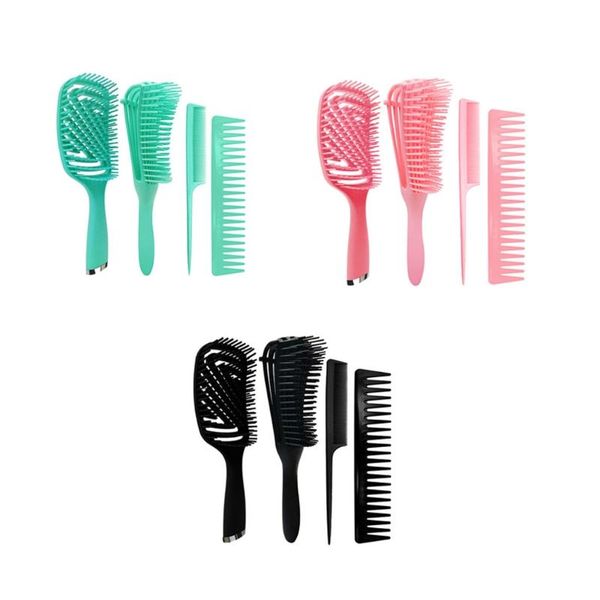

hair brushes m4ya 4/5pcs anti-static comb detangling brush scalp massage combs hairdressing styling tools for salon home use, Silver