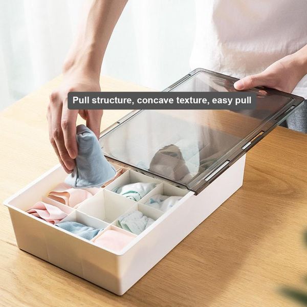 

storage drawers 15 grids desktape box hanging sock compartment transparent plastic case crafts organizer pull-out