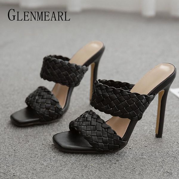 

sandals ladies 2021 summer women high heels 11cm outdoor slippers dress party female fashion shoes large size 35-42, Black