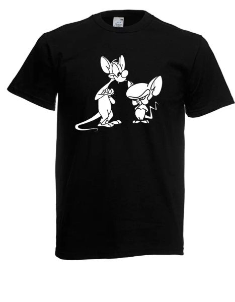 

mens t-shirt pinky and the brain size up to 5xl, White;black