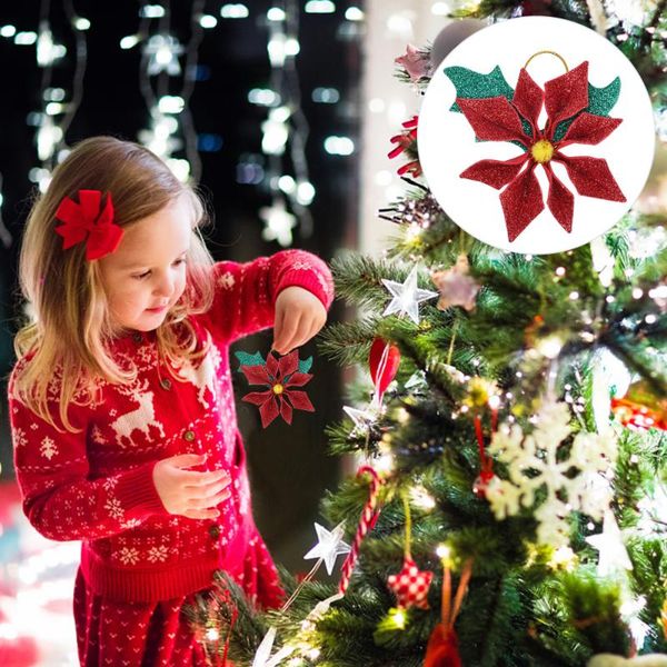 

christmas decorations 6pcs tree pendants flower ornaments holiday
