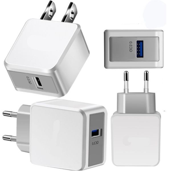 

eu us qc 3.0 5v 2.4a quick charging wall charger power adapter for iphone 7 8 x 10 samsung htc pc mp3
