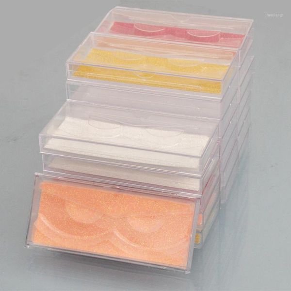 

wholesale 50/pack custom eyelash packaging box mink lash boxes logo label plastic sliding clear case with holder trays1