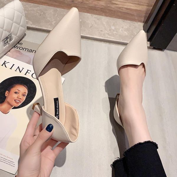 

dress shoes office pointed toe cover heels shallow women pumps solid slip on mujer bombas stiletto high sandals 2021, Black