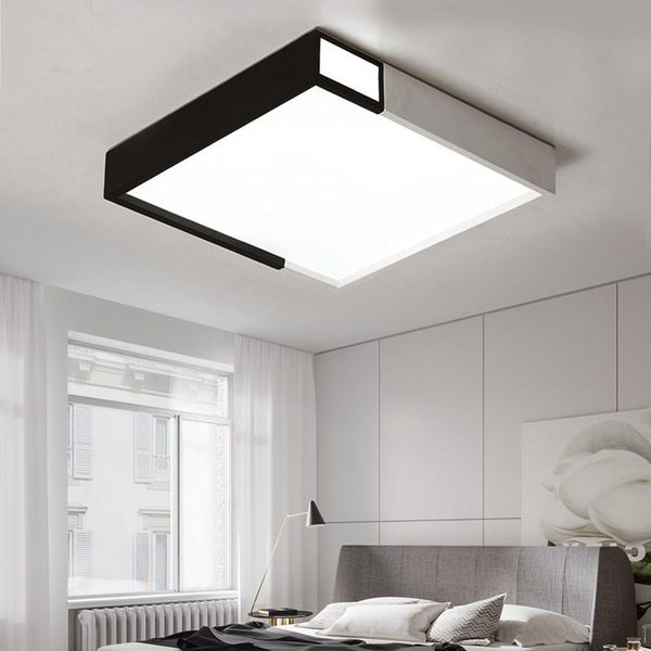 

ceiling lights square black living room lamp iron lamps led modern simple restaurant bedroom bathroom lighting