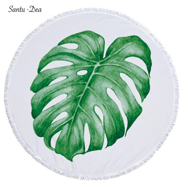 

towel bt009 round green leaf 2021 picnic outdoor beach microfiber can be customized