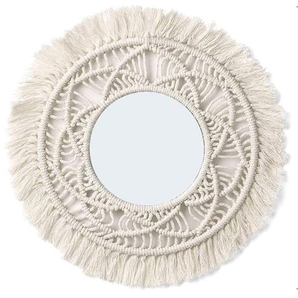 

mirrors living room macrame wall decor mirror hand made makeup lapbohemian decoration tapestry farmhouse wedding