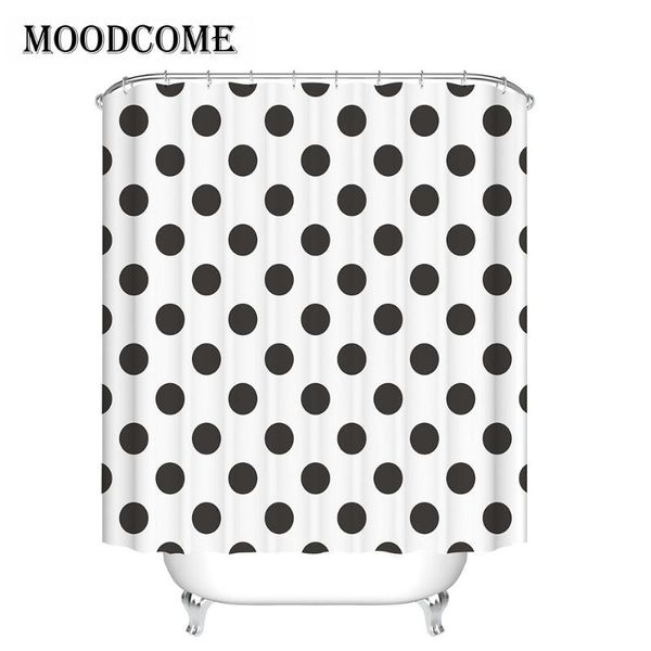 

shower curtains black and white dot curtain bath waterproof polyester bathroom