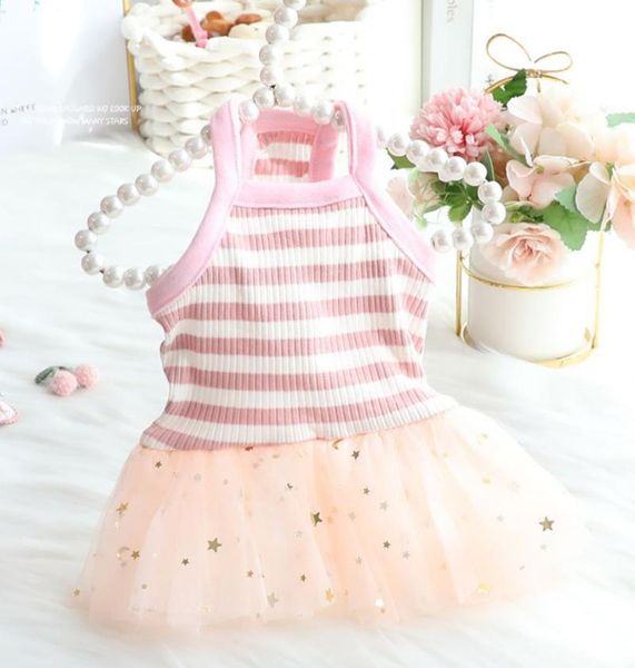

girl dog cat dress shirt striped stars design pet puppy skirt spring/summer clothes outfit 5 sizes 2 colours apparel
