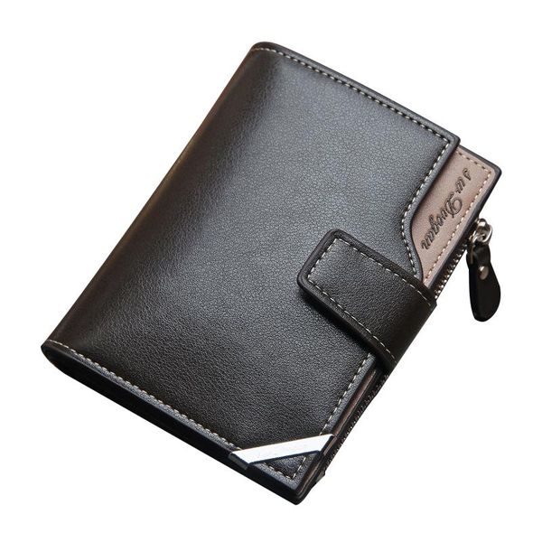 

men business short wallet fashion pu leather zipper clutch bag light luxury simple car holders male coin purse wallets, Red;black